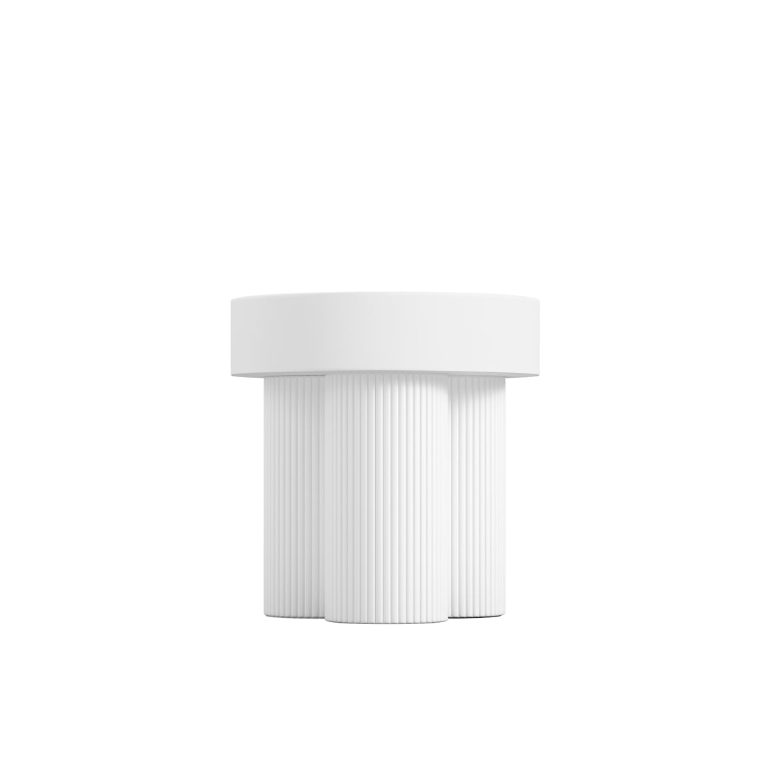 Astrid Reeded White Round Side Table